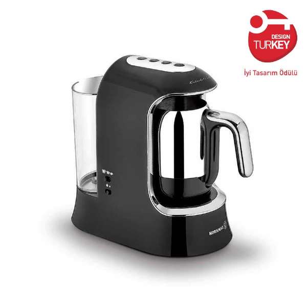 Korkmaz Kahvekolik Aqua Siyah/Krom Otomatik Kahve Makinesi
